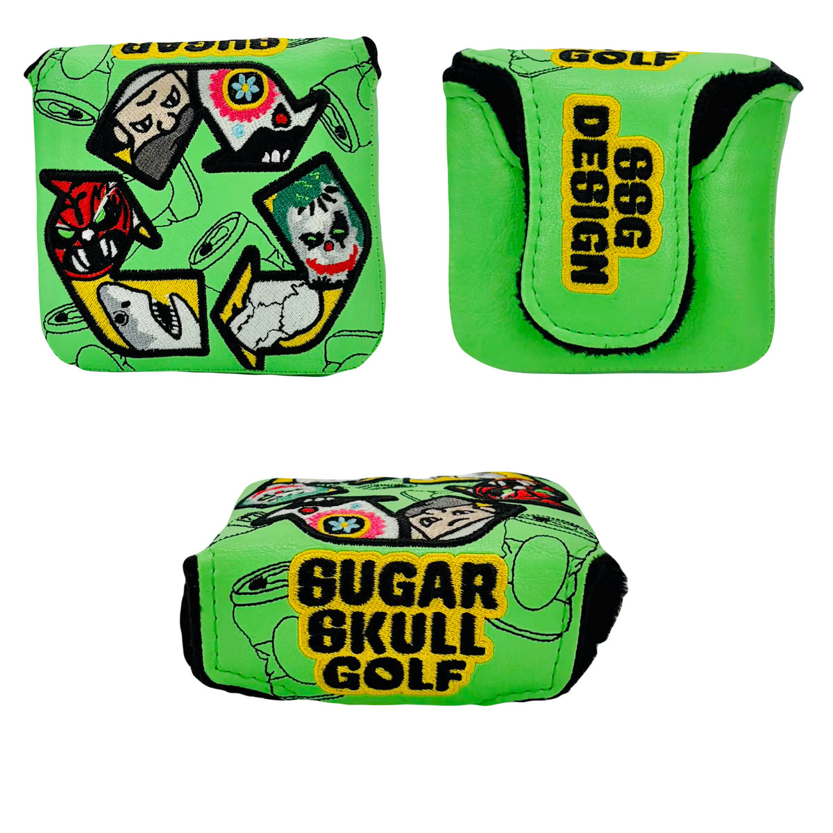SSG 2026 “Recycle” Characters Putter Cover - Mallet – Sugar Skull Golf