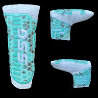 SSG 1/1 White & Bermuda Green Gator/Snake Putter Cover