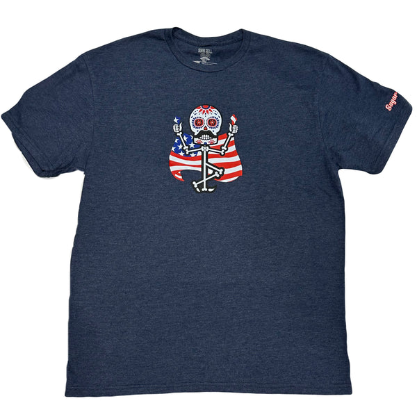 SSG Navy USA Sugar Skull Golf Logo T-Shirt