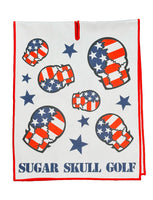 Microfiber Sugar Skull Golf USA Waffle Towel - 40 X 16