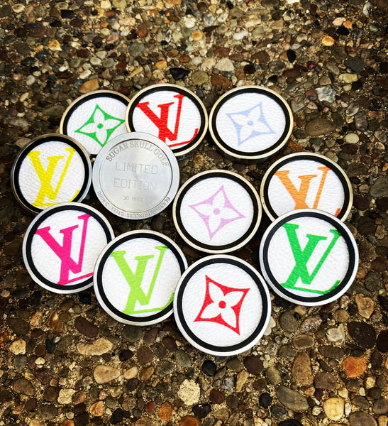 GSS LV White Monogram Material - Heavy Duty Ball Marker