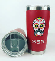 Sugar Skull Golf Stainless Vacuum Tumbler - Red