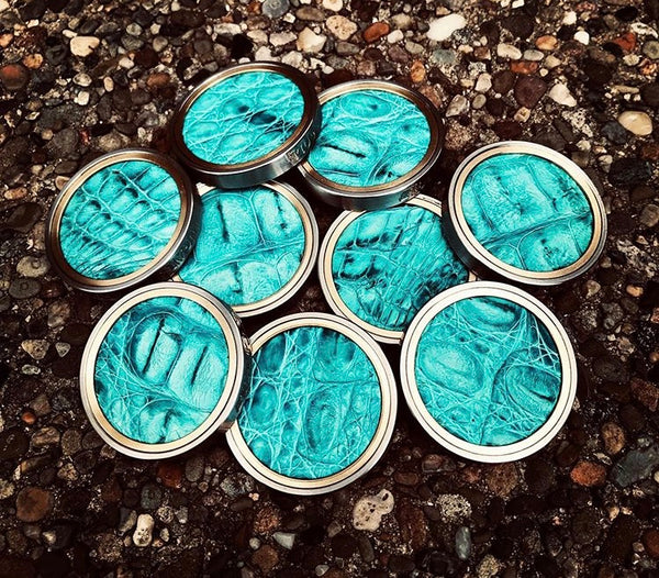 GSS Turquoise Crocodile & Brass Insert- Heavy Duty Ball Marker