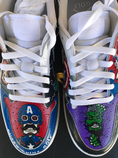 Custom Superhero Hand Painted Nike Air Jordan Low Size 10.5M US – Sugar  Skull Golf