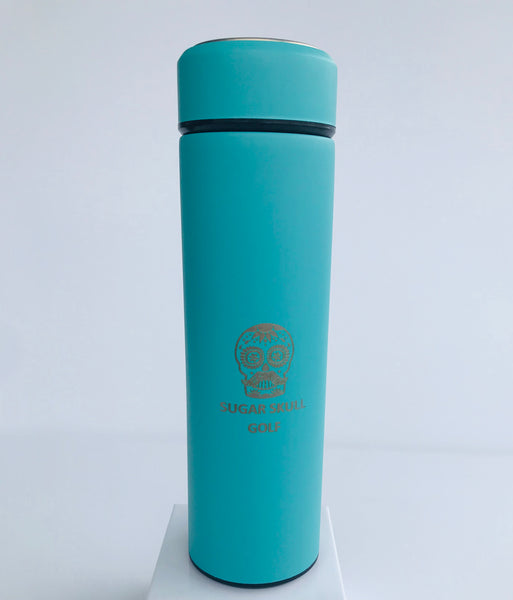 Sugar Skull Golf Stainless Vacuum Flask - Light Blue