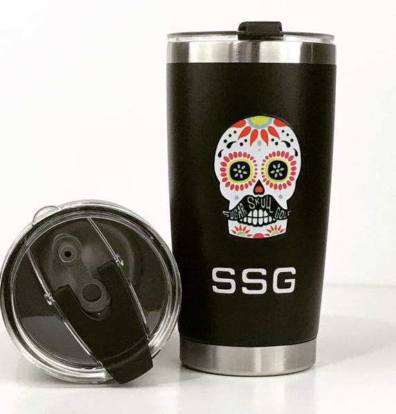 Sugar Skull Golf Stainless Vacuum Tumbler - Black