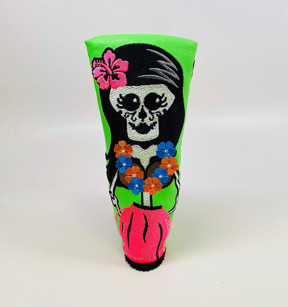 SSG Lime Hawaii Hula Skull Girl Putter Cover - Blade