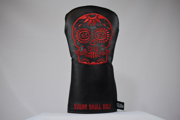 Sugar Skull Golf *NEW STYLE* Black/Red Driver Headcover *Preorder*
