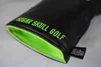 Sugar Skull Golf *NEW STYLE* Black/Lime Green Driver Headcover *Preorder*
