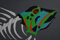 Acrylic Canvas Painting Fish / Skull 14" X 11"