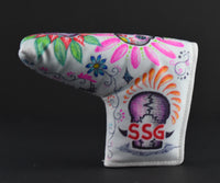 Sugar Skull Golf Hand Drawn Nylon Putter Cover #1