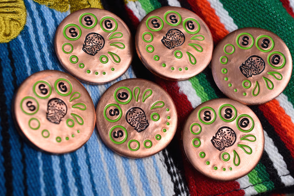 Copper Ballmarker (1/6) Handstamped - Cinco de Mayo Release