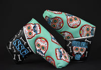 Sugar Skull Golf *Limited Release* Patchwork Style Putter Cover - Robin Egg Blue / Black